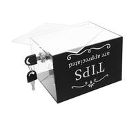 LRXIYODE Tip Box Bartender Tip for Money Suggestion Boxes Collections Jar for Money for Cash Saving Bank Tin Acrylic Black