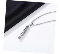 LRXIYODE Titanium Steel Cremation Urn Necklace for Men Openable Ashes Pendant with Polished Finish Lightweight Memorial Jewelry Family and Friends Rust-resistant Keepsake with Pearl Chain