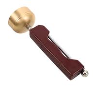 LRXIYODE Traditional Chinese Prayer Bell with Automatic Extendable Wooden Handle Lightweight Copper Temple Bell for Buddhist Chanting Portable Percussion Instrument for Home Temple and