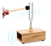 LRXIYODE Tuning Fork Kit Featuring Aluminum Alloy Fork Wooden Resonance Box and Striking Mallet for Sound Healing Meditation and Hearing Testing