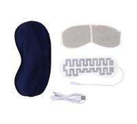 LRXIYODE USB Powered Heated Lavender Eye Mask for Sleeping Dark Blue Blackout Eye Cover Soft Warm Eyepatch for Fatigue Dark Circles and Vision Relief Suitable for Men Women