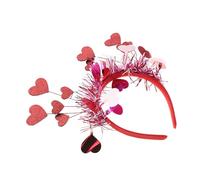 LRXIYODE Valentine S Day Heart Hair Band Soft Comfortable Headband with Radiant Red Heart Antennae Party Accessory for Women for Weddings Holiday Celebrations and Festive Outfits