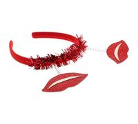 LRXIYODE Valentine’S Day Red Lips Headband for Women, Lip Party Hair Accessory, Wedding and Romantic Celebration Hairband, Red Hair Hoop for Holiday and Party Use