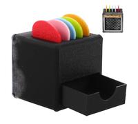 LRXIYODE Vintage 3D Printed Guitar Pick Holder Drawer, Black Guitar-Shaped Plectrum Storage Box Including Picks, Mini Organizer for Acoustic, Electric, Bass, and Ukulele Guitar Accessories