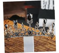 LRXIYODE Vintage Black Baroque Fairy Tiara Crown for Women Crystal Bridal Hair Ornament Wedding Accessory Lightweight Headpiece for Engagements and Parties
