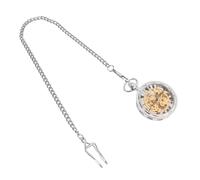 LRXIYODE Vintage Mechanical Pocket Watch Silver Hollow-Out Manual Wind Alloy Pendant for Men Women Classic Steampunk Style Fashionable Accessory