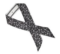 LRXIYODE Vintage Silk Ribbon Hair Band for Women Stylish Narrow Small Scarf Hair Tie Chic Ponytail Holder and Neck Scarf Floral Pattern for Parties and Travel