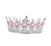LRXIYODE Vintage Wedding Crown for Bride Alloy Rhinestone Crystal Queen Tiara Bridal Hair Headpiece Retro Bride Headdress Hair for Women Wedding