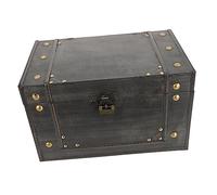 LRXIYODE Vintage Wooden Treasure Chest with Lock Multi Purpose Organizer Box for Jewelry Cosmetics Documents Compact Storage for Womens Dressing Table and Home Decor Gifts