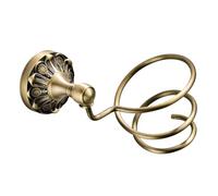 LRXIYODE Wall Mounted Hair Dryer Holder for Bathroom Copper Spiral Hair Appliance Organizer Rack Space Saving Storage Solution Modern Simple Design Punching Hole Installation