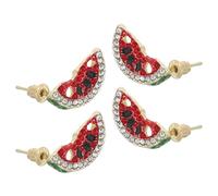 LRXIYODE Watermelon Rhinestone Stud Earrings 2 Pairs Sturdy Summer Party Accessories for Girls