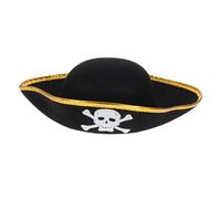 LRXIYODE Wear-resistant Felt Pirate Hat for Halloween Party and Cosplay Stylish Tricorn Cap with Trim Comfortable Carnival Costume Accessory for Adults