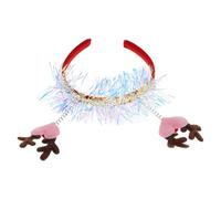 LRXIYODE Wide Antler Headband Heart Shape Reindeer Headband Christmas Elk Antlers Hair Band Sequin Hair Accessory