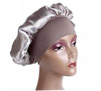LRXIYODE Wide-brimmed Elastic Sleep Cap for Women Night Sleeping Head Cover Hair Care Chemotherapy Hat Silver Multifunctional Salon and Shower Use