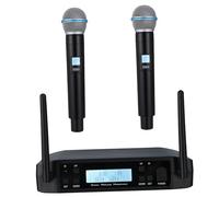 LRXIYODE Wireless Microphone System Glxd4 Dual Channel Uhf Beta58a Handheld Mic Uk Power Adapter Ac230v for Stage Home Outdoor Use