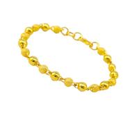 LRXIYODE Women Round Bead Bracelet Copper Solid Smooth Beads 6N Brass Jewelry for Ladies Fashion Accessories