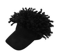 LRXIYODE Women’s Adjustable Afro Kinky Curly Hat Wig with Short Deep Wave Hair, Synthetic Baseball Cap Wig with Attached Braided Extensions for Party and Casual Wear