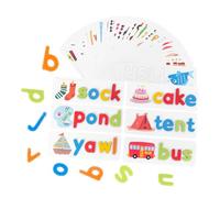 LRXIYODE Wooden Alphabet Spelling Game for Educational Letter Matching Puzzle with Picture Cards Cognitive Skill Development and Learning Aid