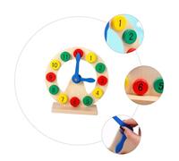 LRXIYODE Wooden Clock for Educational Number Learning Tool Preschool Cognitive Teaching Aid with Geometric Shapes and Concept Development