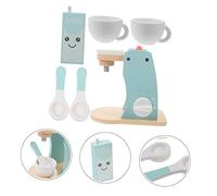 LRXIYODE Wooden Coffee Machine Set for Safe Smooth Surface Espresso Maker Playset Role Playing Kitchen Accessory for Early Development and Intelligent Learning Boys
