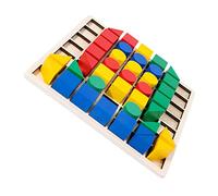 LRXIYODE Wooden Creative Geometric Puzzle for Educational Montessori Assembling Block with Smooth Rounded Edges Safe Natural Material Enhances Spatial Imagination and Fine Motor Skills