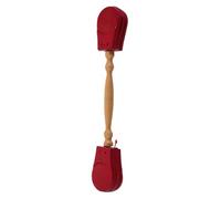 LRXIYODE Wooden Dual-headed Castanets with Handle for Kids and Beginners, Handheld Percussion Instrument Musical Toy, Red Colour, Develop Rhythm Skills and Produce Different Tones