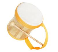 LRXIYODE Wooden Hand Drum with Sheepskin Head for Portable Percussion Instrument with Stick Easy to Learn Drum for Early Education and Music Practice