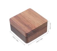 LRXIYODE Wooden Keepsake Coin Storage Box Walnut Mini Display Case 4.8x4.8x2.5cm for Single Medals Badges Collector’s Decorative Presentation