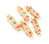 LRXIYODE Wooden Letter Spelling Cube Educational for Montessori Alphabet Learning Blocks for Color and Geometry Cognition Travel Puzzle