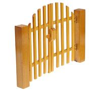 LRXIYODE Wooden Mini House Gate Model Sturdy Dollhouse Furniture with Opening Door Handmade Decor for Fairy Gardens and Mini Dolls House Kits Gift