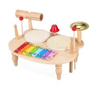 LRXIYODE Wooden Mini Percussion Instrument with Drum Tambourine Xylophone for Early Education Colorful Design Premium Wood Material Clear Sound Quality Musical Entertainment All Ages