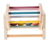 LRXIYODE Wooden Montessori Textile Drum for Educational Sensory Plaything for Color Cognition Fine Motor Skill Development Portable Cognitive Learning
