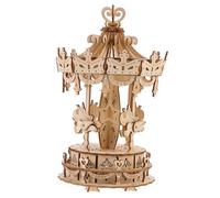 LRXIYODE Wooden Puzzle Model Merry Go Round Carousel Jigsaw for Family Interaction Creative DIY Educational Fun for Adults for Puzzle Enthusiasts