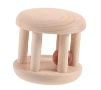 LRXIYODE Wooden Rolling for Babies 0-2 Years Old, Fine Motor Learning Baby Shower, Sensory Wooden Handheld Shaker for Infant Early Education Random Style
