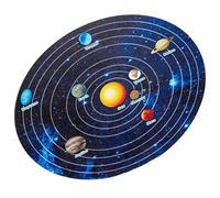 LRXIYODE Wooden Solar System Puzzle Set with 8 Planets for 3-5, Educational Space with Oval Matching Board, Preschool Learning Planet Puzzle for