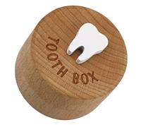 LRXIYODE Wooden Tooth Holder Box with Extra Large Capacity for Teeth and Fetal Hair Keepsake Smooth Surface Storage Case in Vibrant Color Safe Compact Design for Use and Decor
