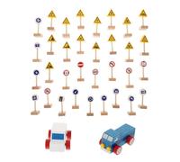 LRXIYODE Wooden Traffic Sign for Educational Traffic Signal Models DIY Roadblocks Safe Preschool Learning for Safety Awareness