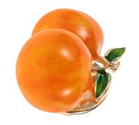 LRXIYODE Yellow Peach Brooch Pin Enamel Pin Design for Women Shawl Collar Clips Cartoon Brooch Style Fruit Shape Jewelry Accessory Retro Sweater Clips for Ladies Dress