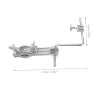 LRXIYODE Z Arm Cowbell Holder Clamp for Percussion Drum Accessories Adjustable Dual Rod Mounting Bracket with Bent Arm Extension Compact Sturdy Jazz Drum Kit Clamp for Tambourines and Jam