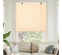 LRYELWA Bamboo Roman Shades Blinds for Windows,Light Filtering,Roll Up Blinds with Lift,Anti-UV Privacy Shades Shutters for Home,Patio,40-170cm Wide,Customizable (100cm x 110cm)