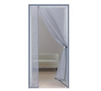 LRYELWA Fly Screens Doors Net,Heavy Duty Self-Sealing Mesh,Anti Mosquito Mesh Fly Curtain with Stay Open Buckles,Keep Bugs Out & Lets Fresh Air in,Install Without Drilling (Gray,120cm x 205cm)