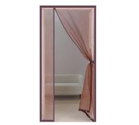 LRYELWA Fly Screens Doors Net,Heavy Duty Self-Sealing Mesh,Anti Mosquito Mesh Fly Curtain with Stay Open Buckles,Keep Bugs Out & Lets Fresh Air in,Install Without Drilling (Brown,130cm x 205cm)