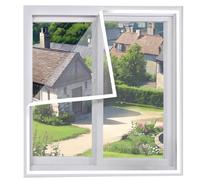 LRYELWA Fly Screens for Windows,White Mesh Mosquito Net,Self-Adhesive Insect Mesh Curtain Fly Bug Bee Protector Screen,Mosquito Window Nets to Keep Bugs Out,Without Drilling (100cm x 180cm,White)