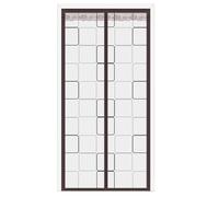 LRYELWA Thermal Door Curtain for Winter Windproof Patio Door Cover Auto Closer to Keep Warm in Winter Cool in Summer for Room Home Kitchen,Self-Adhesive,NO Drilling (Brown,75cm x 190cm)
