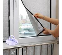 LRYELWA Total Blackout Window Glass Film Double Side Aluminium Insulation Foil Heat Reflective Window Film,for Sun Room Loft Boat Caravan Auto,With Suction Cup,Custom (60cm x 80cm,Black)