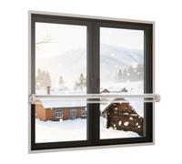 LRYELWA Window Insulation kit Transparent Film with White Frame Max Keep Cold or Heat Out,Self-Adhesive Reusable Window Wrap Fits Most Windows,No-Drill Installation (105cm x 120cm)