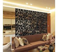 LRZCGB Hanging Room Divider,12pcs PVC Screen Panel with Butterfly Flower for Living Dining Study Sitting-Room Hotel Bar Decoration(Black)