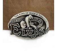LRZIN 1 Pc Retro The King Of Rock Roll Music Jeans Gift Cowboy Belt Buckle 02065-1 With 4Cm Width Loop -Default,A