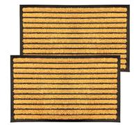 LS Bliss Coir Door Mat Heavy Duty Floor Mat Non Slip Indoor Outdoor Doormat Durable Shoe Scraper Removes Dirt Mud & Grass Ideal for Front Door Patio & Entrance (pack of 2)