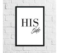 LS Bright Design Bedroom Inspirational Quotes Prints Poster and Art Picture Home Wall Decor Gifts (A5 (148mm x 210m), His Side)